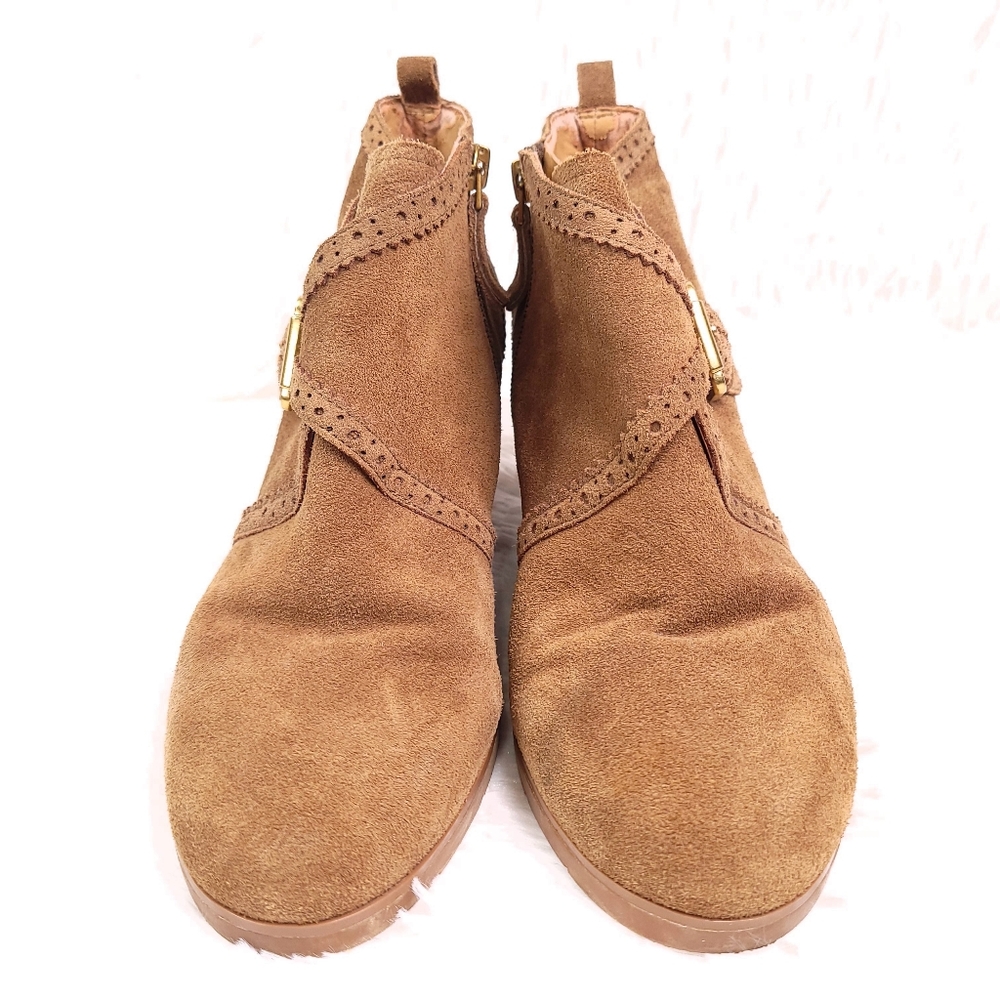 Franco Sarto Arielle Wedge Booties Suede Leather 9.5 - Picture 2 of 10